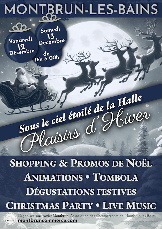 Photo de l'affiche du marché de Noël appelé Plaisirs d'Hiver les vendredi 12 et Samedi 13 décembre 2025 de 16h à minuit