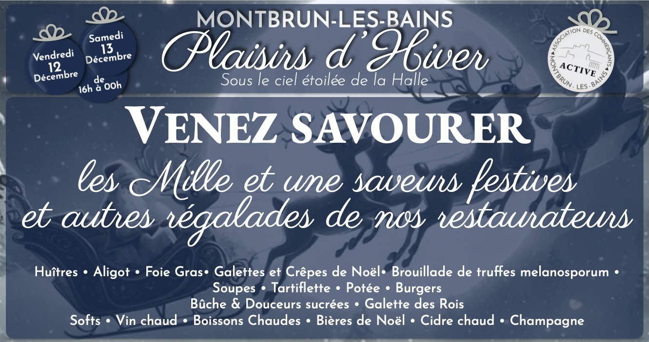 Image invitant à venir découvrir les plats préparés par les Restaurateurs pour le marché de Noël